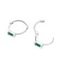 Sterling Silver Green Crystal Ring Earrings