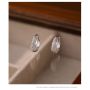 Sterling Silver Water Drop Zircon Ring Earrings